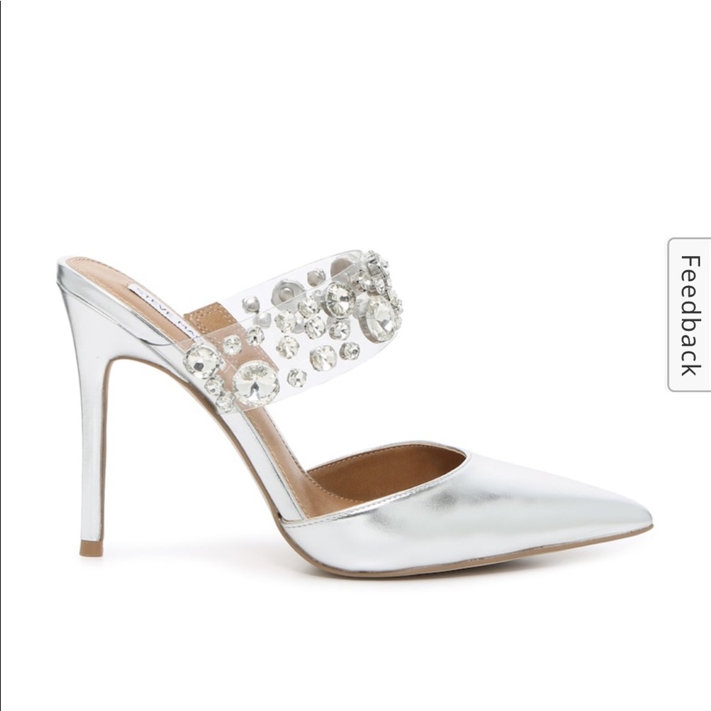 Steve Madden metallic silver heels